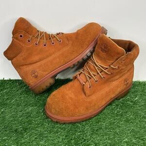 Timberland Youth Big Kids 6 Suede Boots Dark Rust Orange A1BKS 6 inch Ankle Boot